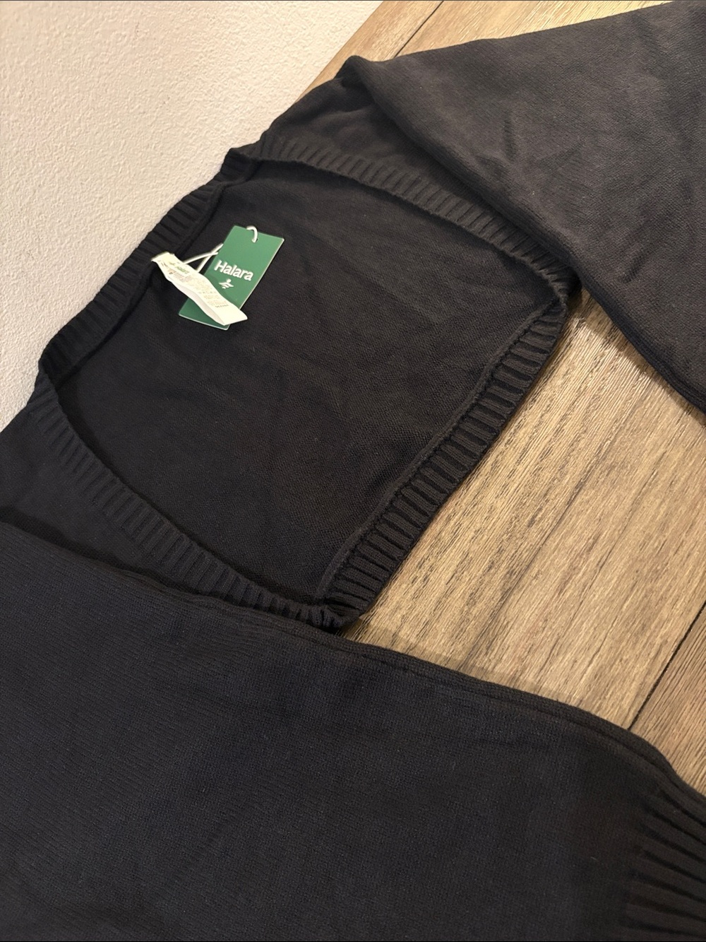 NWT [Halara] Reglan Long Sleeve Relaxed Fit Casual Sweater Shrug Black Women’s M - Picture 8 of 14
